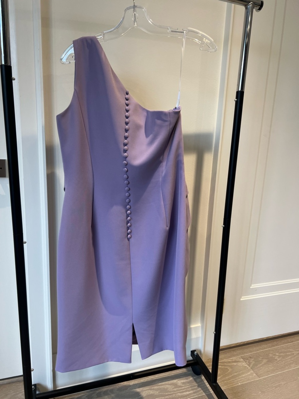 Lavender One-Shoulder Ruffle Cocktail Dress - Picture 2 of 4